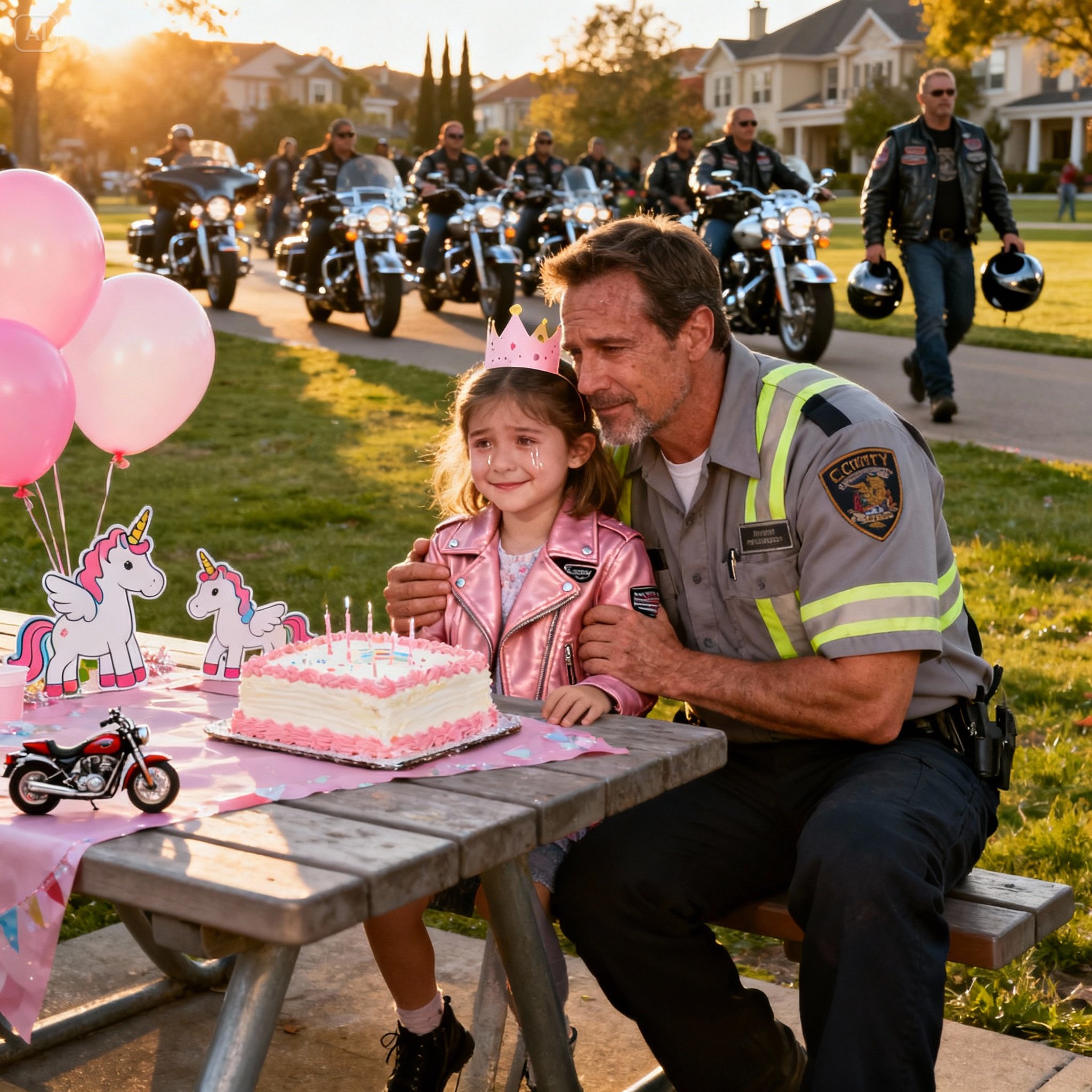 (nk)Cumpleaños vacío, setenta y tres motos y una niña de seis años que hizo llorar a todo un barrio